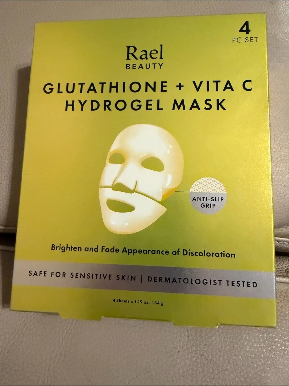 Rare Beauty Glutathione + Vita C Hydrogel Mask — Bright Yellow Sheet Pack